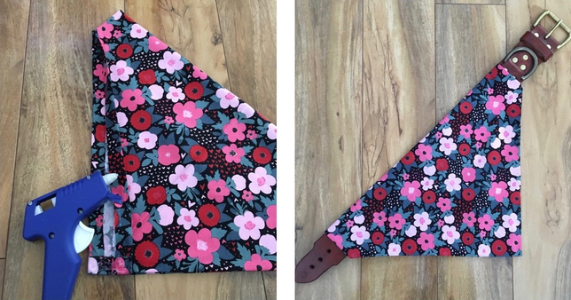 Glue gun fold pet bandana DIY