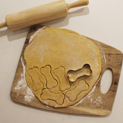 Cookie dough with cookie cutter