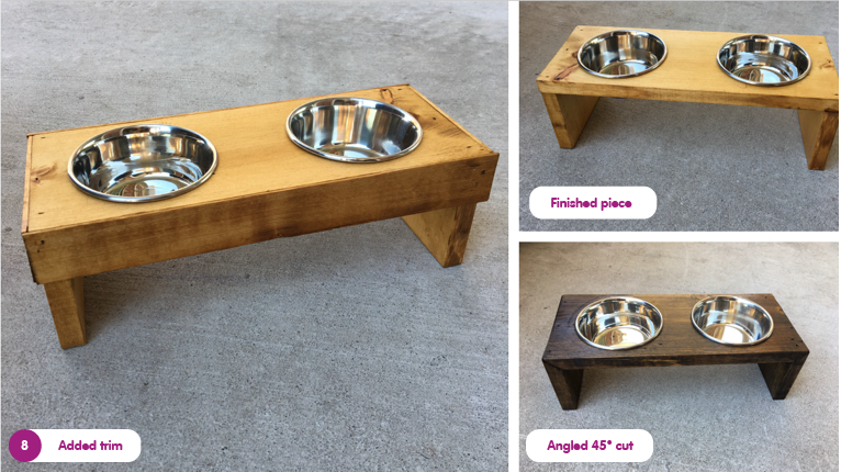 Pet DIY - Elevated bowl stand wooden stain