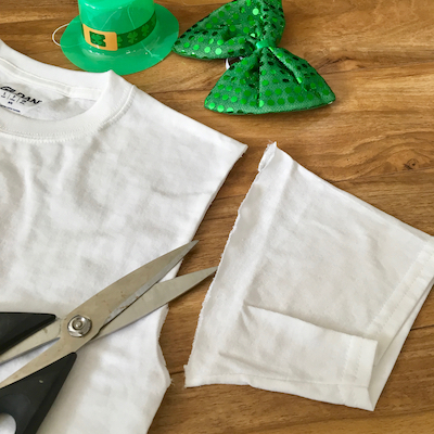 Pet DIY - starting a St. Patrick's Day pet shirt